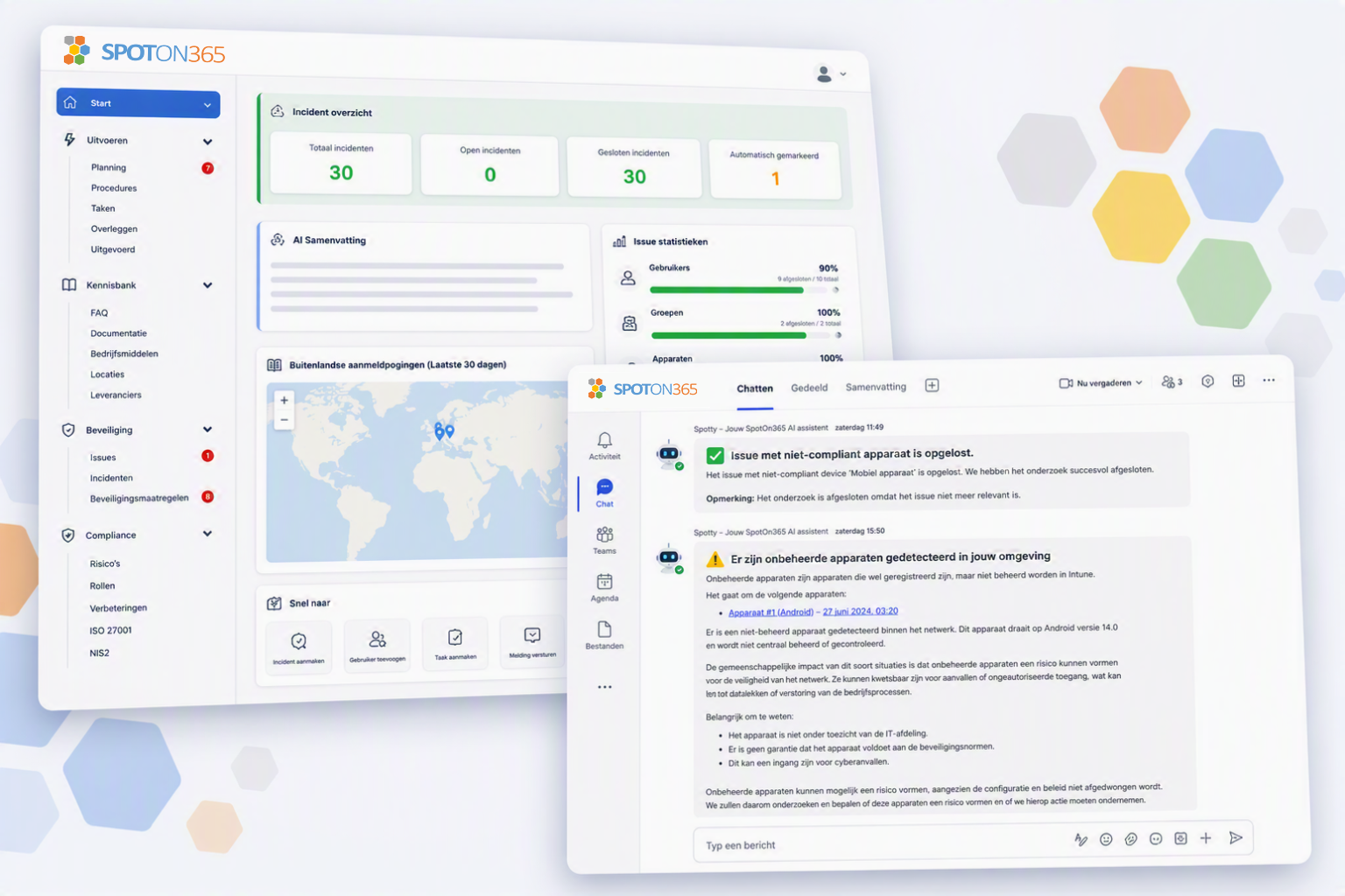 Preview van SpotOn365 dashboard